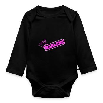 Marlene - Organic Longsleeve Baby Bodysuit - black - Front