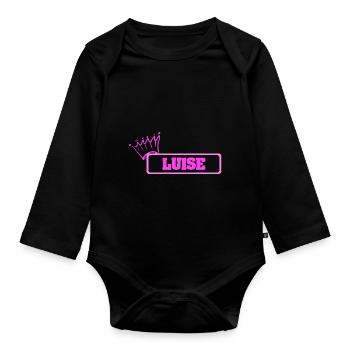 Krone Luise - Baby Bio-Langarm-Body - Schwarz - Vorne