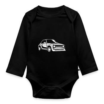 Rallye-Fahrzeug - Baby Bio-Langarm-Body - Schwarz - Vorne