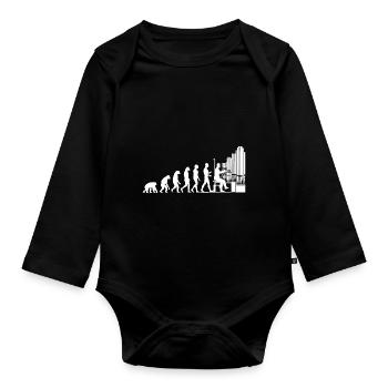 Cadeau d’orgue à tuyaux - Body Bébé bio manches longues - noir - Devant