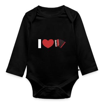 accordéon - Body Bébé bio manches longues - noir - Devant
