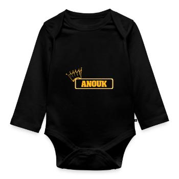 Anouk als Name - Baby Bio-Langarm-Body - Schwarz - Vorne