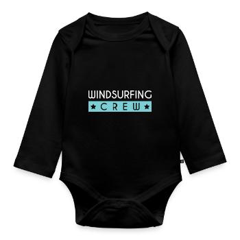 Équipage de planche à voile - Body Bébé bio manches longues - noir - Devant