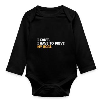 Ich kann nicht Ich Muss Boot fahren Paddelboot - Baby Bio-Langarm-Body - Schwarz - Vorne