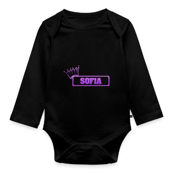 Cadeau pour Sofia - Body Bébé bio manches longues - noir - Devant