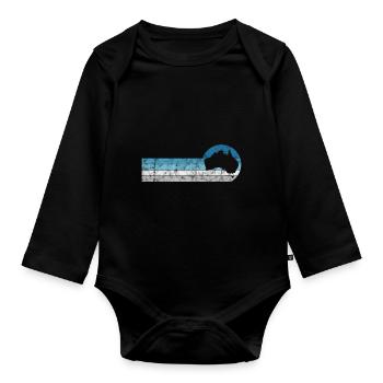 Australia Continent Retro Outback Gift Map - Organic Longsleeve Baby Bodysuit - black - Front