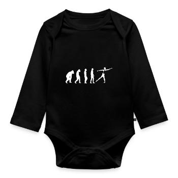 Ballerina Ballett Mann Tanzkurs Tanz Junge Tänzer - Baby Bio-Langarm-Body - Schwarz - Vorne