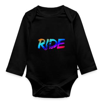 RIDE - MTB Mountainbike Fahrrad Bike Downhill - Baby Bio-Langarm-Body - Schwarz - Vorne