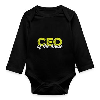 CEO of the house. Businessman Poison - Organic Longsleeve Baby Bodysuit - black - Front