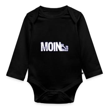 MOIN Nordisches Andenken Gruß Küste - Baby Bio-Langarm-Body - Schwarz - Vorne