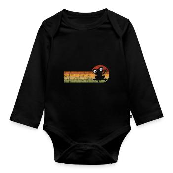 Frosch Frösche Geschenk für Kinder Lustig Witzig - Baby Bio-Langarm-Body - Schwarz - Vorne