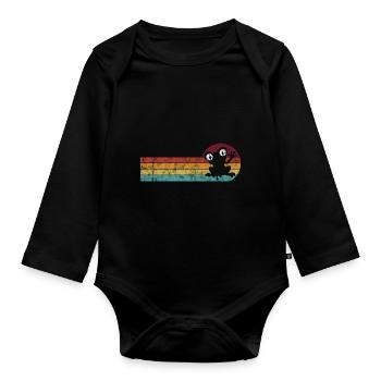 Frosch Frösche Geschenk für Kinder Lustig Witzig - Baby Bio-Langarm-Body - Schwarz - Vorne