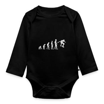 Skateboarder Skateboard Skater Evolution Skateing - Baby Bio-Langarm-Body - Schwarz - Vorne