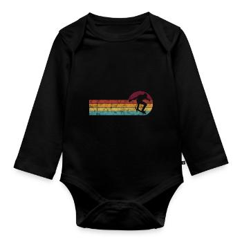 Skateboarder Skateboard Skater Skate Skateing - Body Bébé bio manches longues - noir - Devant