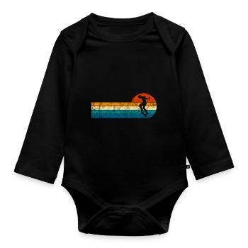 Skateur Skateboard Skateur Skater Skate - Body Bébé bio manches longues - noir - Devant