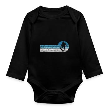 Skateboard Skateboarder Skater Skate Skateing - Organic Longsleeve Baby Bodysuit - black - Front