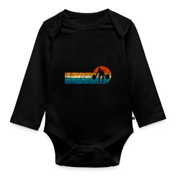 Musculation Bodybuilder GYM Fitnessstudio Retro - Body Bébé bio manches longues - noir - Devant