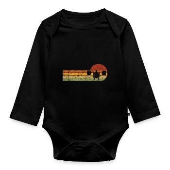 Musculation Bodybuilder GYM Fitnessstudio Retro - Body Bébé bio manches longues - noir - Devant