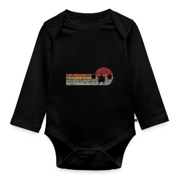 Musculation Bodybuilder GYM Fitnessstudio Retro - Body Bébé bio manches longues - noir - Devant