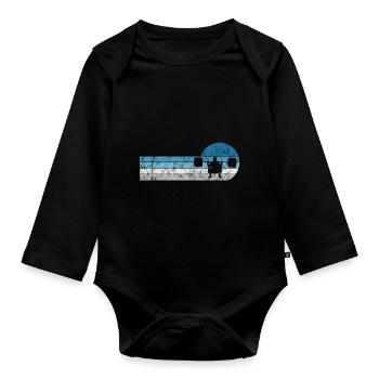 Musculation Bodybuilder GYM Fitnessstudio Retro - Body Bébé bio manches longues - noir - Devant