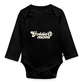 Crème anglaise Golden Retriever Maman Mistress Mama - Body Bébé bio manches longues - noir - Devant