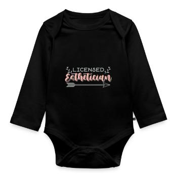 Zugelassene Kosmetikerin - Baby Bio-Langarm-Body - Schwarz - Vorne