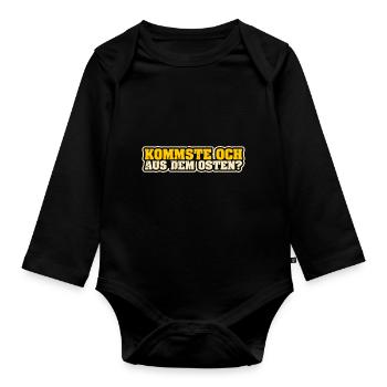 Kommste och aus dem osten DDR GDR Ossi - Baby Bio-Langarm-Body - Schwarz - Vorne