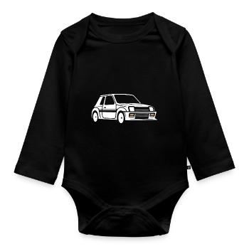 Rallye-Fahrzeug - Baby Bio-Langarm-Body - Schwarz - Vorne