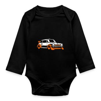 Rallye-Fahrzeug - Baby Bio-Langarm-Body - Schwarz - Vorne