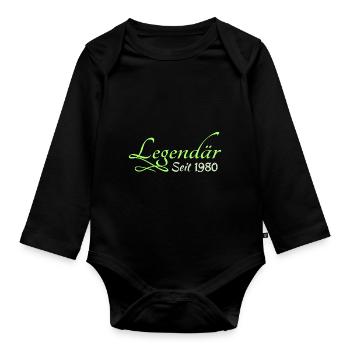 Legendary 1980 - Organic Longsleeve Baby Bodysuit - black - Front