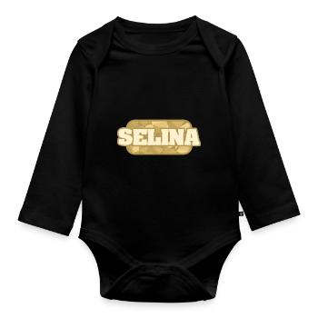 Selina - Body Bébé bio manches longues - noir - Devant