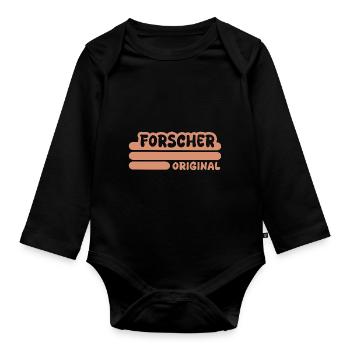Researcher as a profession - Organic Longsleeve Baby Bodysuit - black - Front