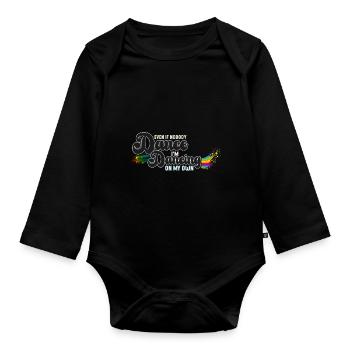At Dancing on my own with rainbow design - Organic Longsleeve Baby Bodysuit - black - Front