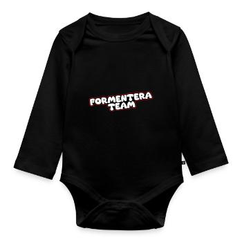 Formentera Team - Organic Longsleeve Baby Bodysuit - black - Front