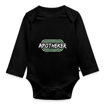 Gift for pharmacists - Organic Longsleeve Baby Bodysuit - black - Front