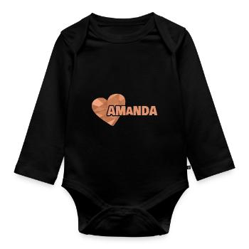 Cadeau pour Amanda - Body Bébé bio manches longues - noir - Devant