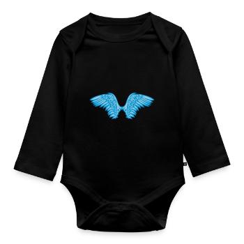 aile ange 201 aille - Body Bébé bio manches longues - noir - Devant