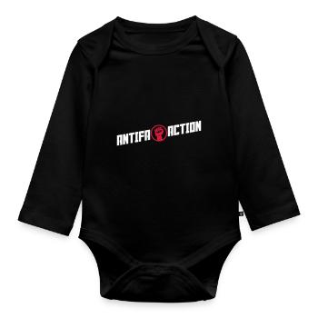 Antifa Action (Fist) - Baby Bio-Langarm-Body - Schwarz - Vorne