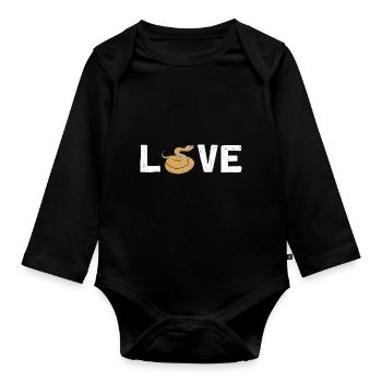 King python design for snake lovers - Organic Longsleeve Baby Bodysuit - black - Front