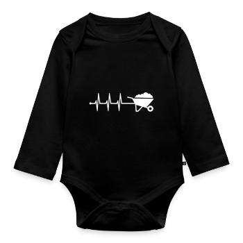 Wheelbarrow Pulse - Organic Longsleeve Baby Bodysuit - black - Front