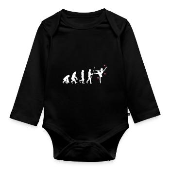 Ballett Ballerina Tanzen Dance Evolution - Baby Bio-Langarm-Body - Schwarz - Vorne