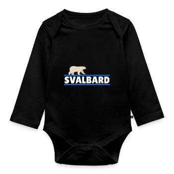 Svalbard Norwegen Berge Eisbären Polarlichter Eis - Baby Bio-Langarm-Body - Schwarz - Vorne