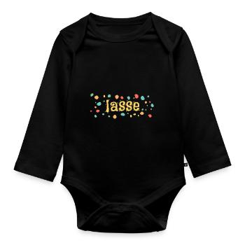 Kleckse lasse - Baby Bio-Langarm-Body - Schwarz - Vorne