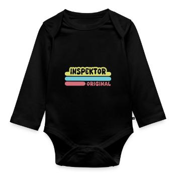Gift for Inspector - Organic Longsleeve Baby Bodysuit - black - Front