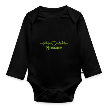 Microgreens Gärtner Landwirt Gärtner Microgreen - Baby Bio-Langarm-Body - Schwarz - Vorne