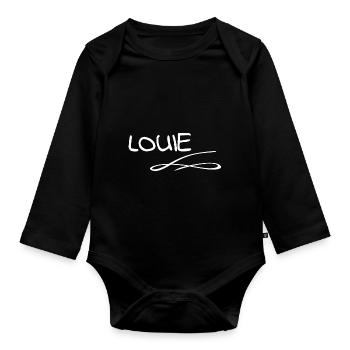 Geschenk für Louie - Baby Bio-Langarm-Body - Schwarz - Vorne