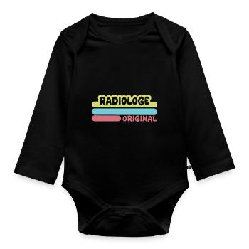First name Radiologist - Organic Longsleeve Baby Bodysuit - black - Front