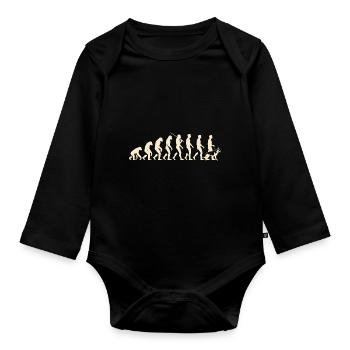 Evolution Deutscher Schäferhund Liebhaber Schäferhunde GSD - Baby Bio-Langarm-Body - Schwarz - Vorne