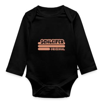 Grinder as a profession - Organic Longsleeve Baby Bodysuit - black - Front