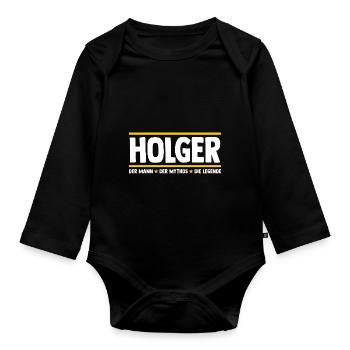 Holger - Body Bébé bio manches longues - noir - Devant